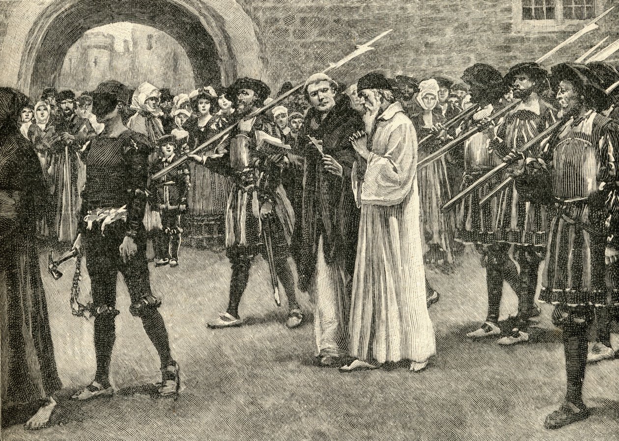 John Frith (1503-33) menossa marttyyrikuolemaansa. tekijältä English School