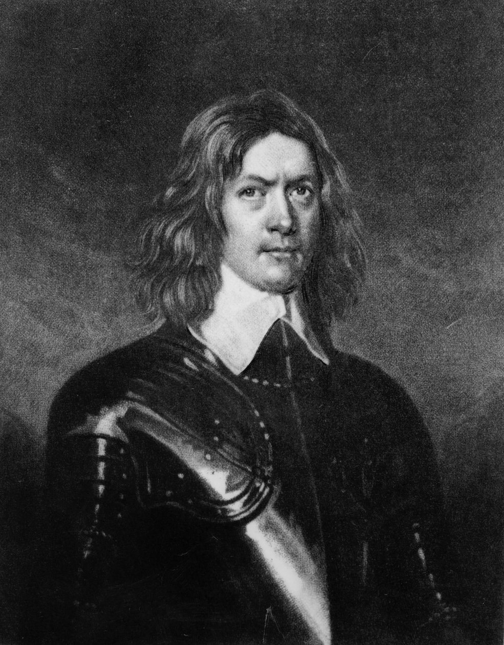 John Hampden (1594-1643), kuvitus teoksesta "Ison-Britannian historian maineikkaiden hahmojen muotokuvat", (mezzotint) tekijältä English School