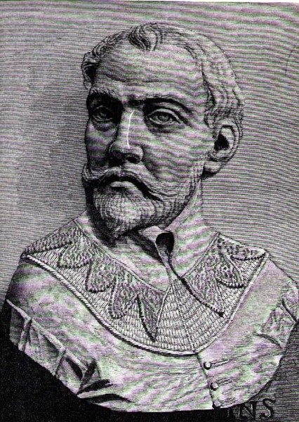 John Hawkinsin (1532-95) kuvitus Amerikan Narrative and Critical History of America, 1886, III osasta tekijältä English School