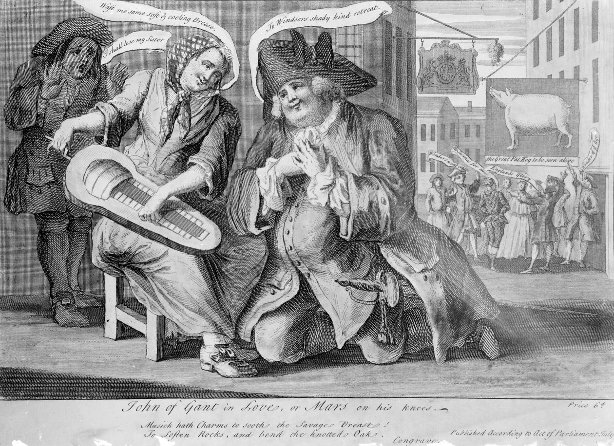 John of Gant in Love, eli Mars polvillaan, 1749 tekijältä English School