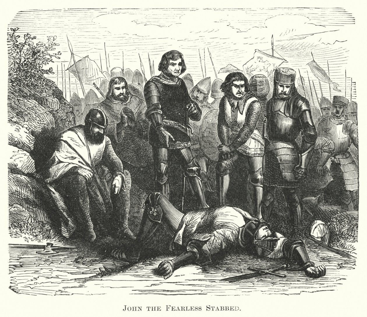Johannes Peloton puukotettu (kaiverrus) tekijältä English School