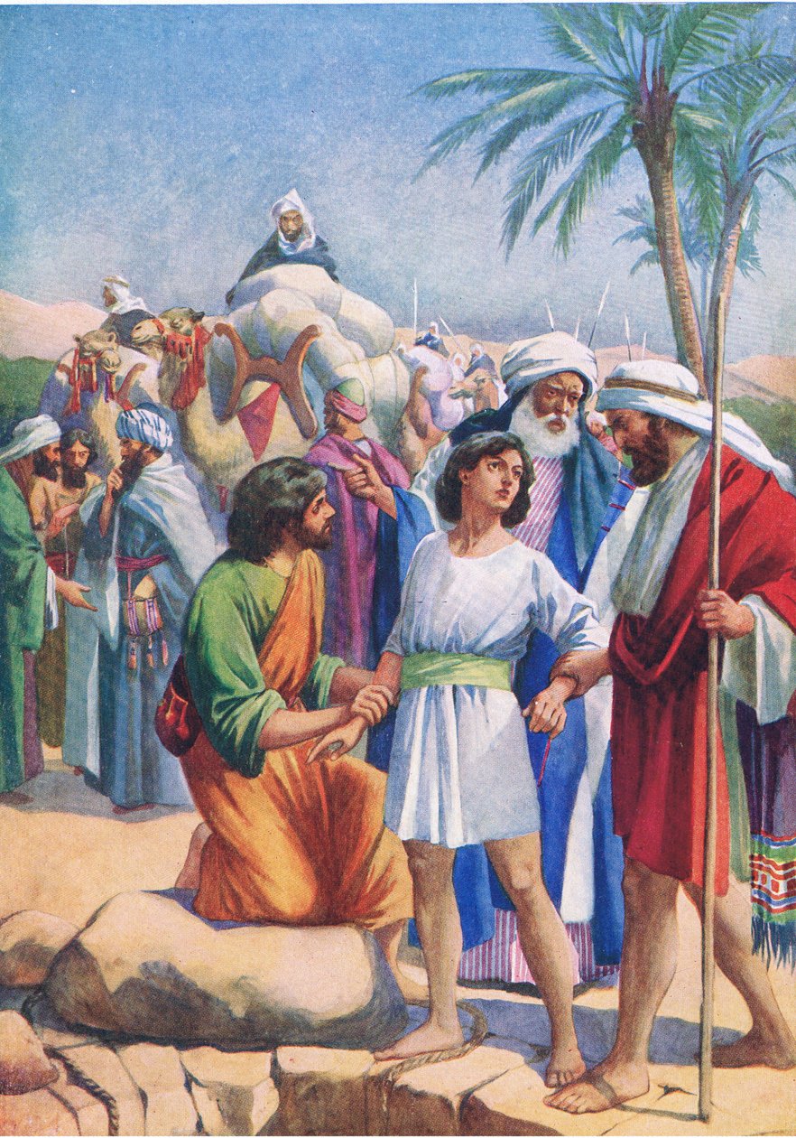 Joseph myi hänen veljensä, The Bible Picture Book, jonka on julkaissut Thomas Nelson, noin 1950 tekijältä English School