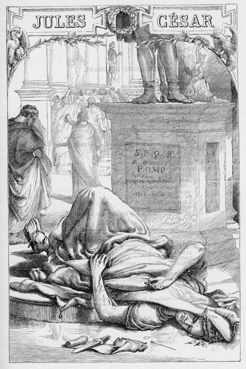 Jules Cesar - Julius Caesarin tragedia - Kuvitus kirjassa "" Completes de William Shakespeare""" 1866 - Tämän painoksen kuvitukset ja yleinen muoto on lainattu Cassellin kuvitetusta Shakespearesta, joka julkaistiin Lontoossa tekijältä English School
