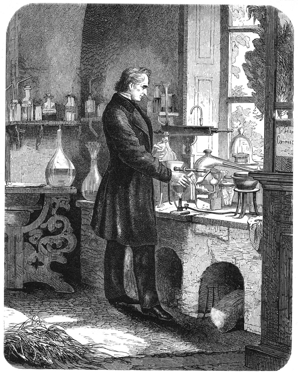 Justus von Liebig, teoksesta "The Popular Educator", noin 1885 (painettu). tekijältä English School