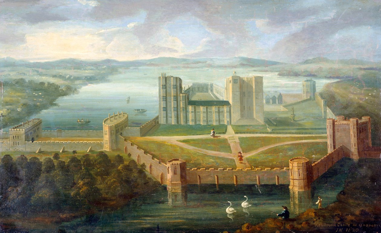 Kenilworth Castle, Warwickshire (öljy kankaalle) tekijältä English School