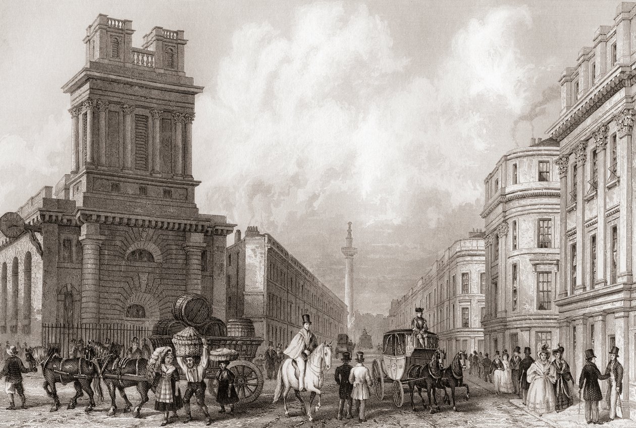 King William Street ja St Mary Woolnoth, Lontoo, Englanti tekijältä English School