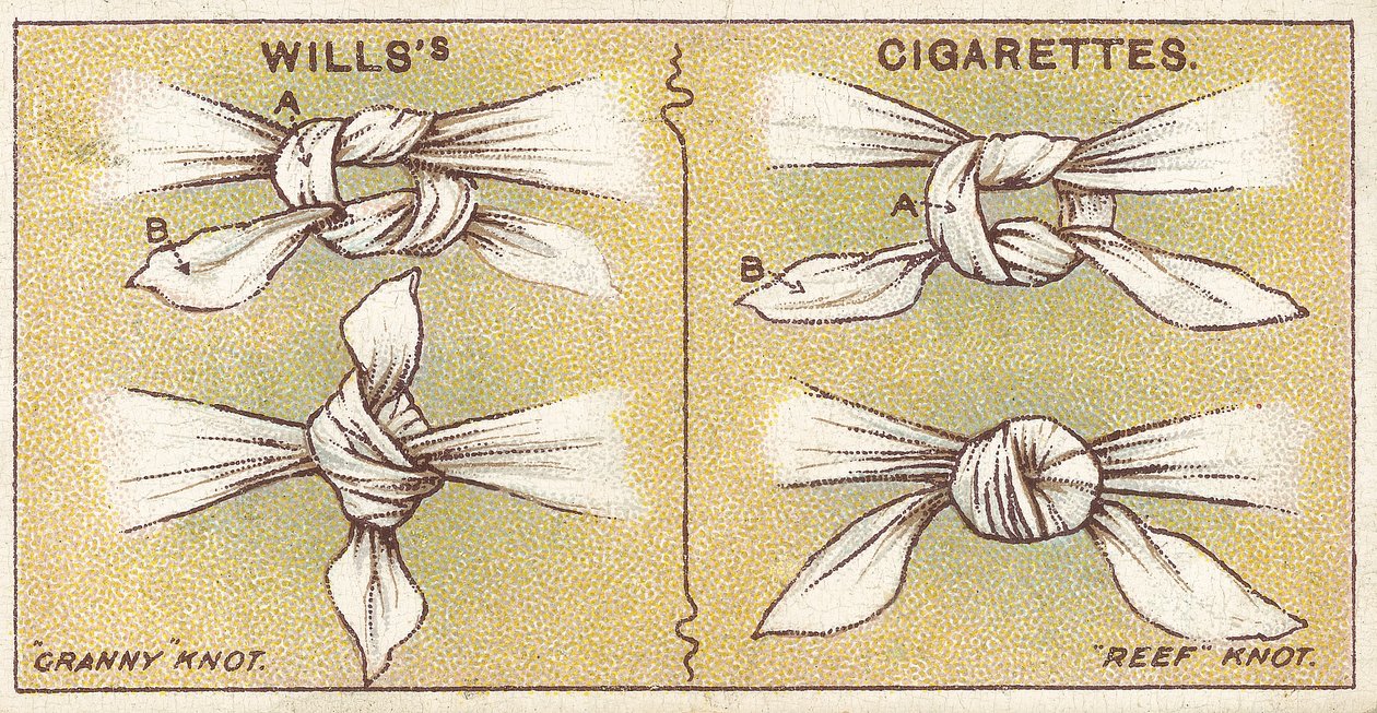 Solmut, nro 6 Willss Cigarettes -korttien First Aid -sarjasta, 1913 tekijältä English School