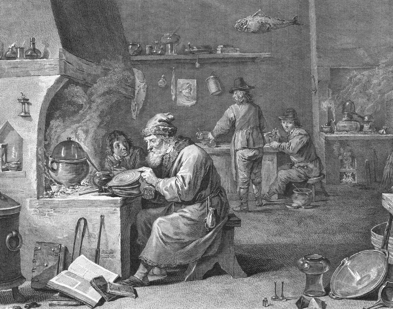 Alkemistin laboratorio, 1700- tai 1800-luku tekijältä English School