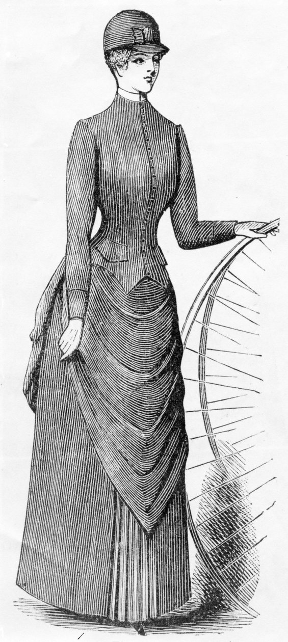 Naisten pyöräilytottumus, n. 1880-1900 tekijältä English School