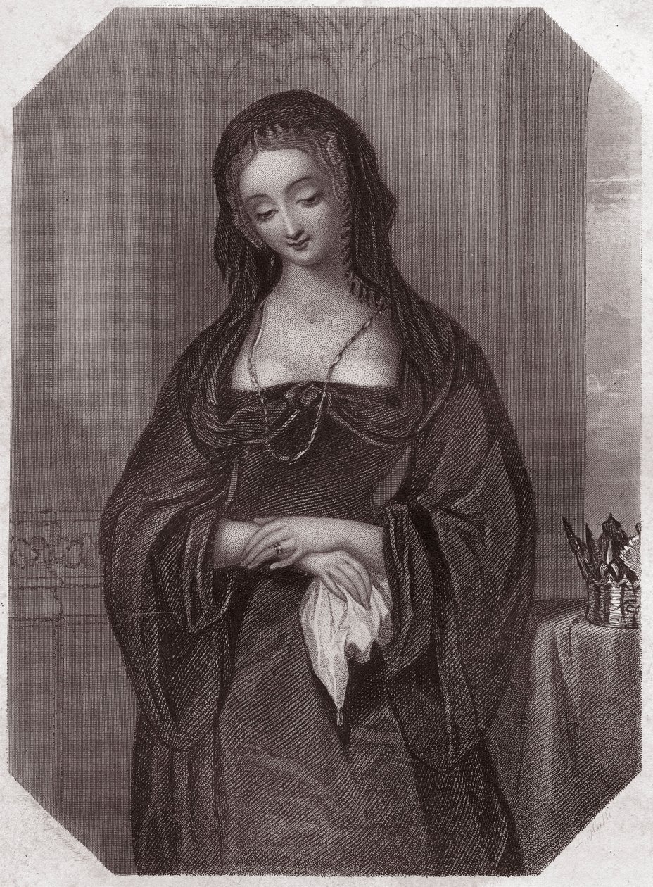 Lady Gray (Henry VI) (Henry VI) (Elizabeth Woodville) - "" Galerie des femmes de Shakespeare, kokoelma 45 varhaisen lontoolaisen taiteilijan vakavaa muotokuvaa, rikastettu kriittisillä ja kirjallisilla huomautuksilla""" noin 1838 - alkaen " ” Galleria nais tekijältä English School