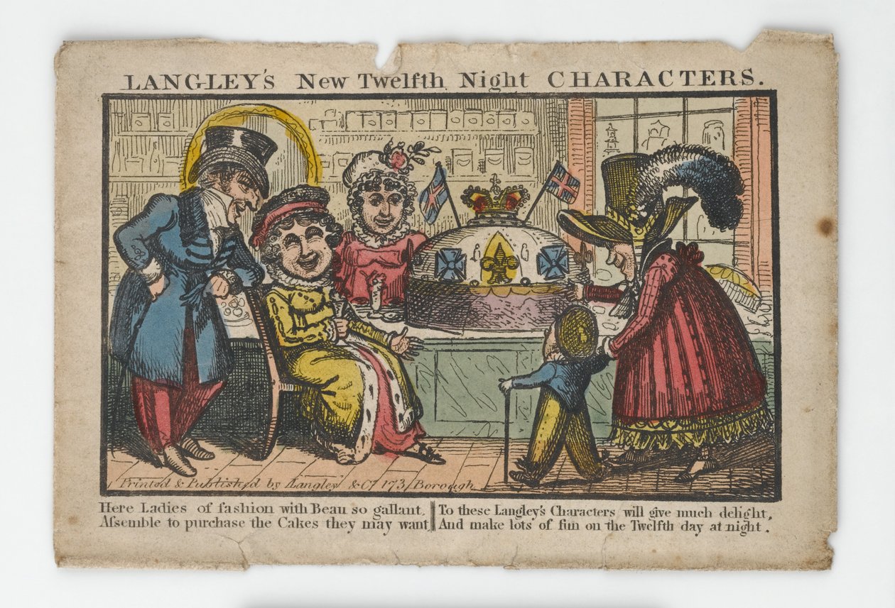 Langleys New Twelfth Night Characters Envelope, 1818 (käsinvärinen kaiverrus) tekijältä English School