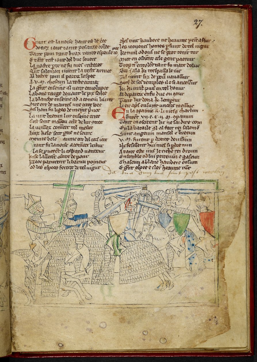 Lansdowne 782 f.27r Taistelu ratsasritarien välillä, 