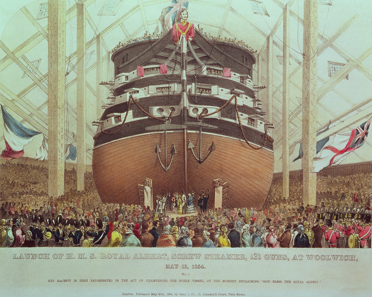 H.M.S. Royal Albert, Screw Steamer, 131 Guns, Woolwich, 13. toukokuuta 1854 tekijältä English School