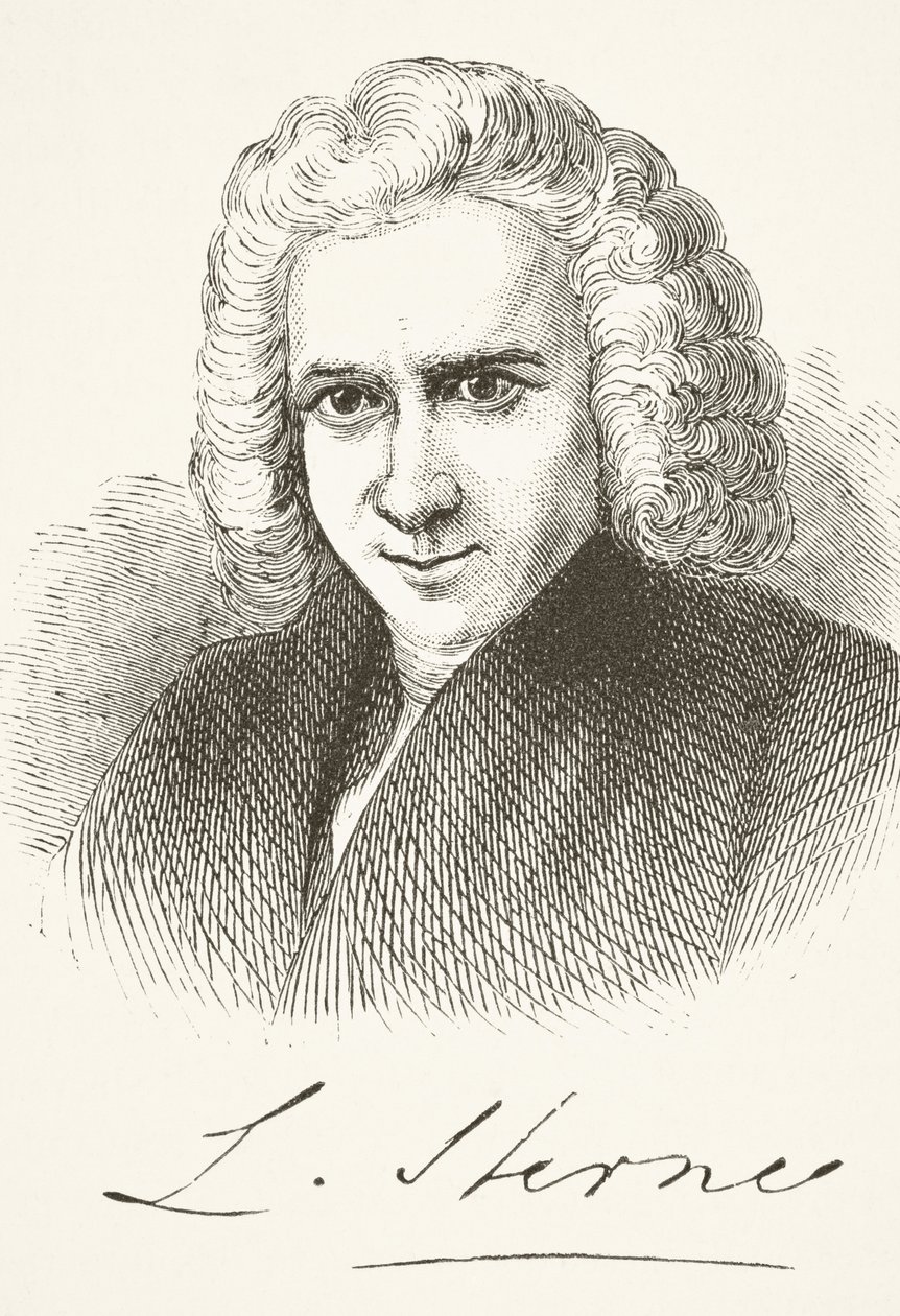 Laurence Sterne, William Hickman Smith Aubreyn (1858-1916) teoksesta The National and Domestic History of England, julkaistu Lontoossa, noin 1890 tekijältä English School