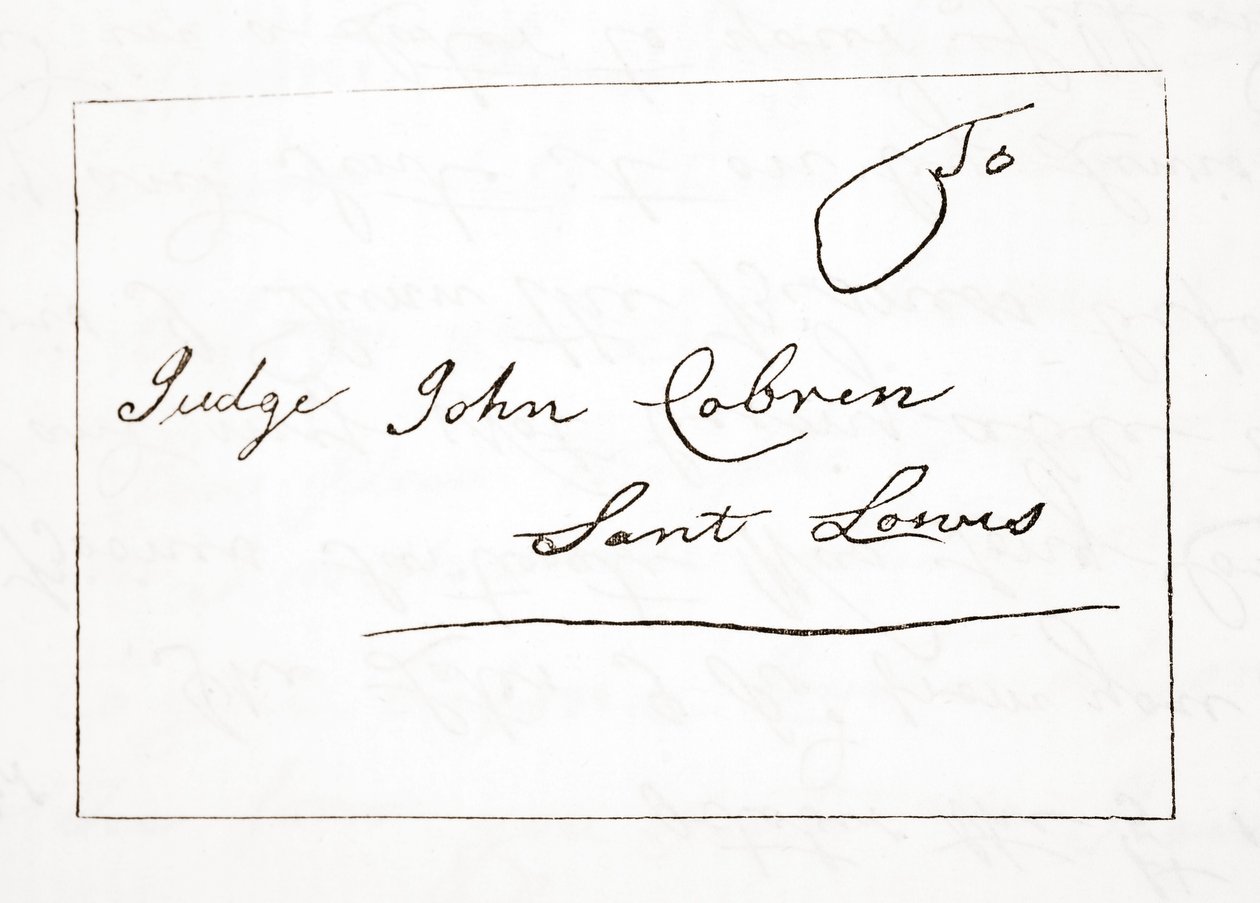 Daniel Boonen kirje tuomari John Cobrenille, alkuperäinen päivätty 5. lokakuuta 1809 (katso myös 619584) tekijältä English School