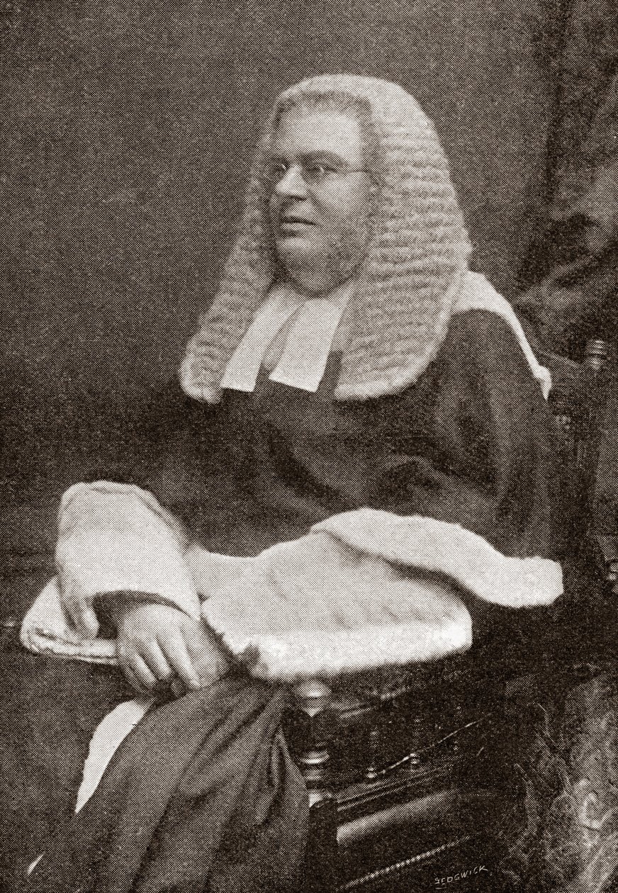 Lewis William Cave 1832 1897. brittiläinen tuomari. The Strand Magazinesta, julkaistu 1896 tekijältä English School