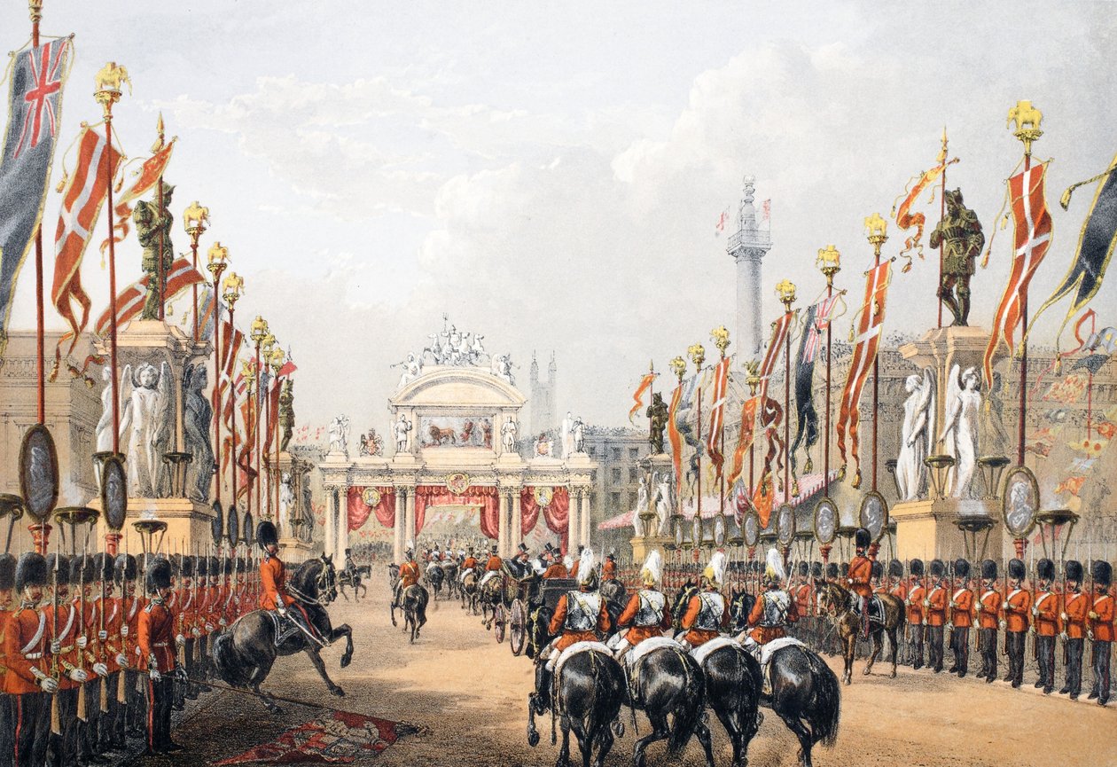 Lontoon silta, Lontoon Honorable Artillery Companyn ylläpitämä, Edward VII:n ja tanskalaisen Alexandran avioliiton muistomerkistä, pub. 1864 tekijältä English School