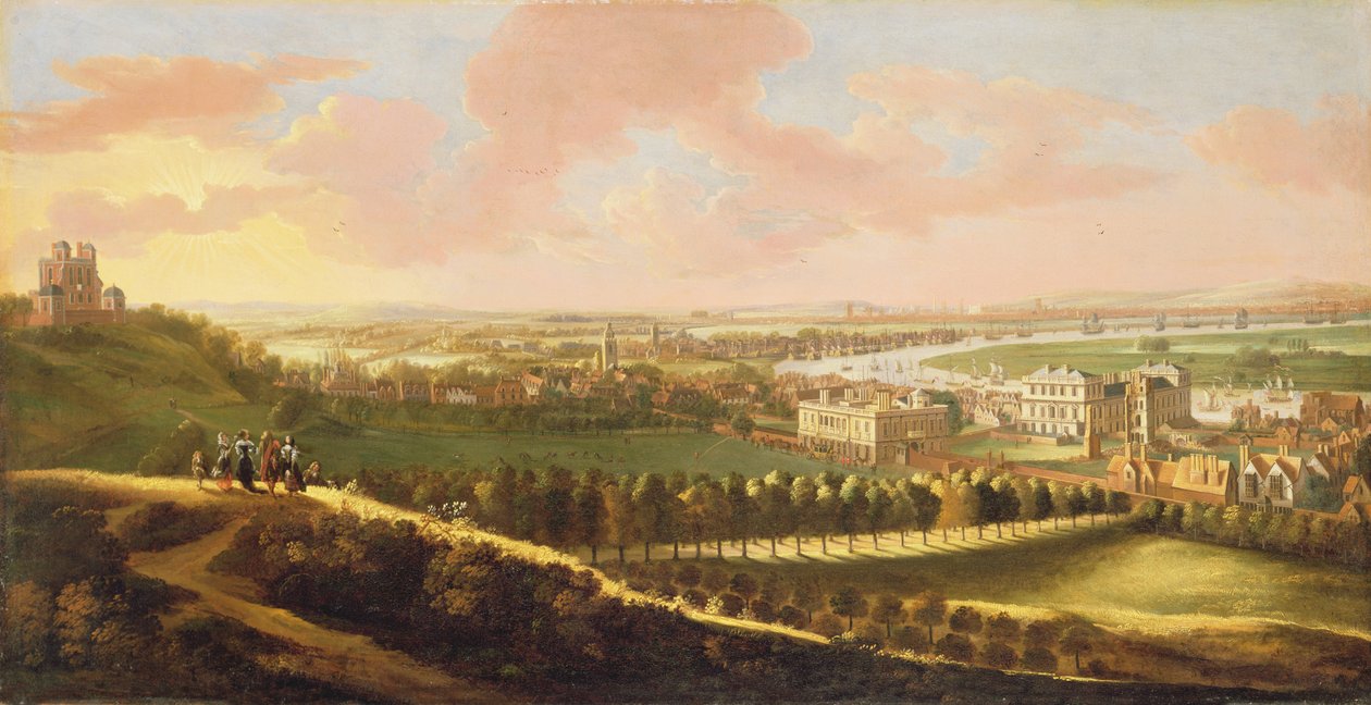 Lontoo Greenwich Hillistä, noin 1680 tekijältä English School