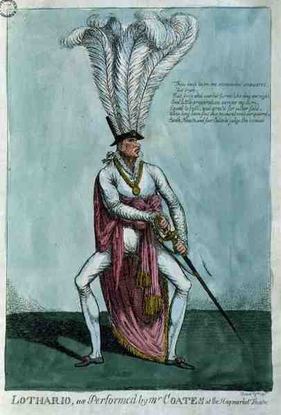 "Lothario, esittämänä herra Coates Haymarket-teatterissa, 9. joulukuuta 1811, pub. William Holland tekijältä English School