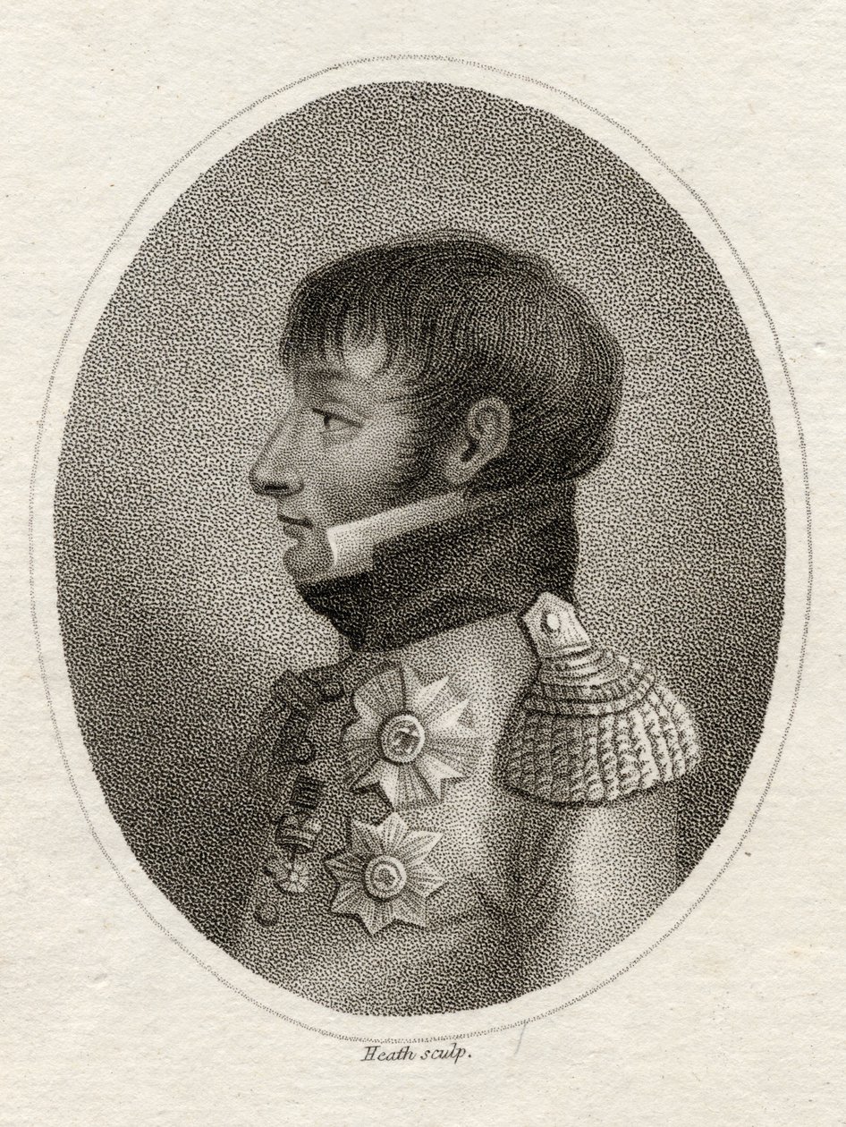 Louis Bonaparte (1778-1846) Hollannin kuningas "The Gallery of Portraitsista", Heathin kaivertama, julkaistu 1833 tekijältä English School