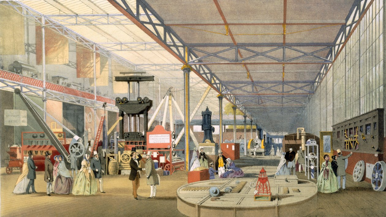 Machinery, Dickinsons Comprehensive Pictures of the Great Exhibition of the Great Exhibition of 1851 -julkaisusta 1854, värillinen litografia tekijältä English School
