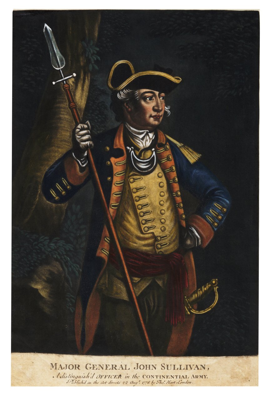 Kenraalimajuri John Sullivan, 1776 (käsinvärinen mezzotint) tekijältä English School