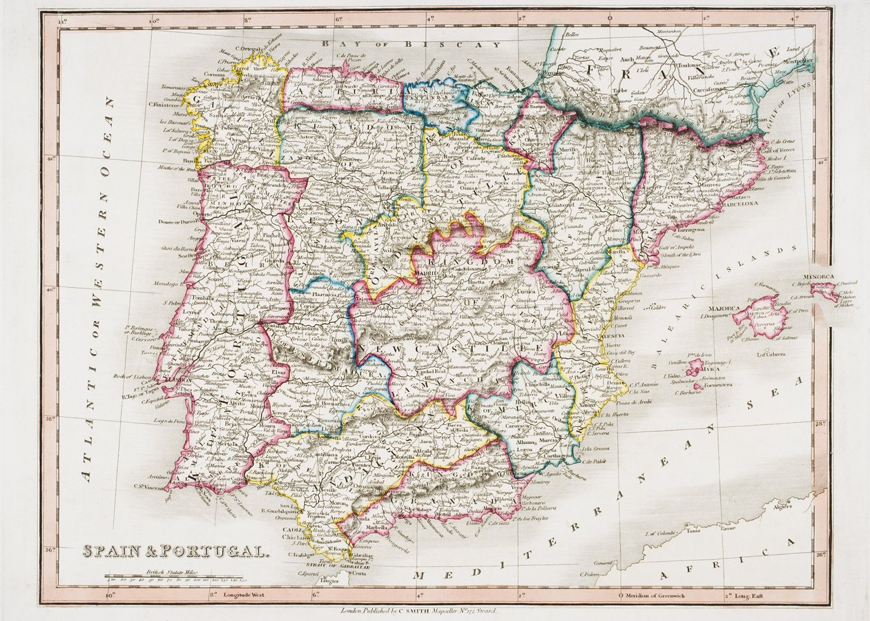Espanjan ja Portugalin kartta, "Smith