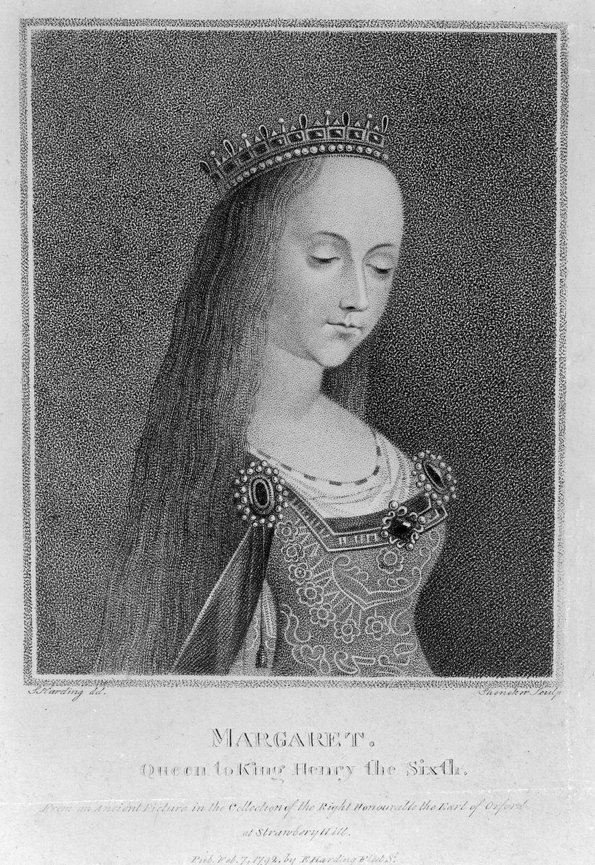 Margaret Anjou, muinaisen kuvan jälkeen Oxfordin jaarlin kokoelmassa, 1792 tekijältä English School