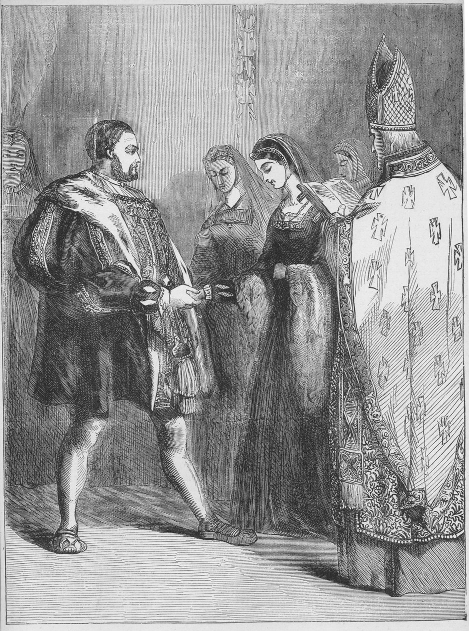 Henry VIII:n ja Catherine Parrin avioliitto (printti) tekijältä English School