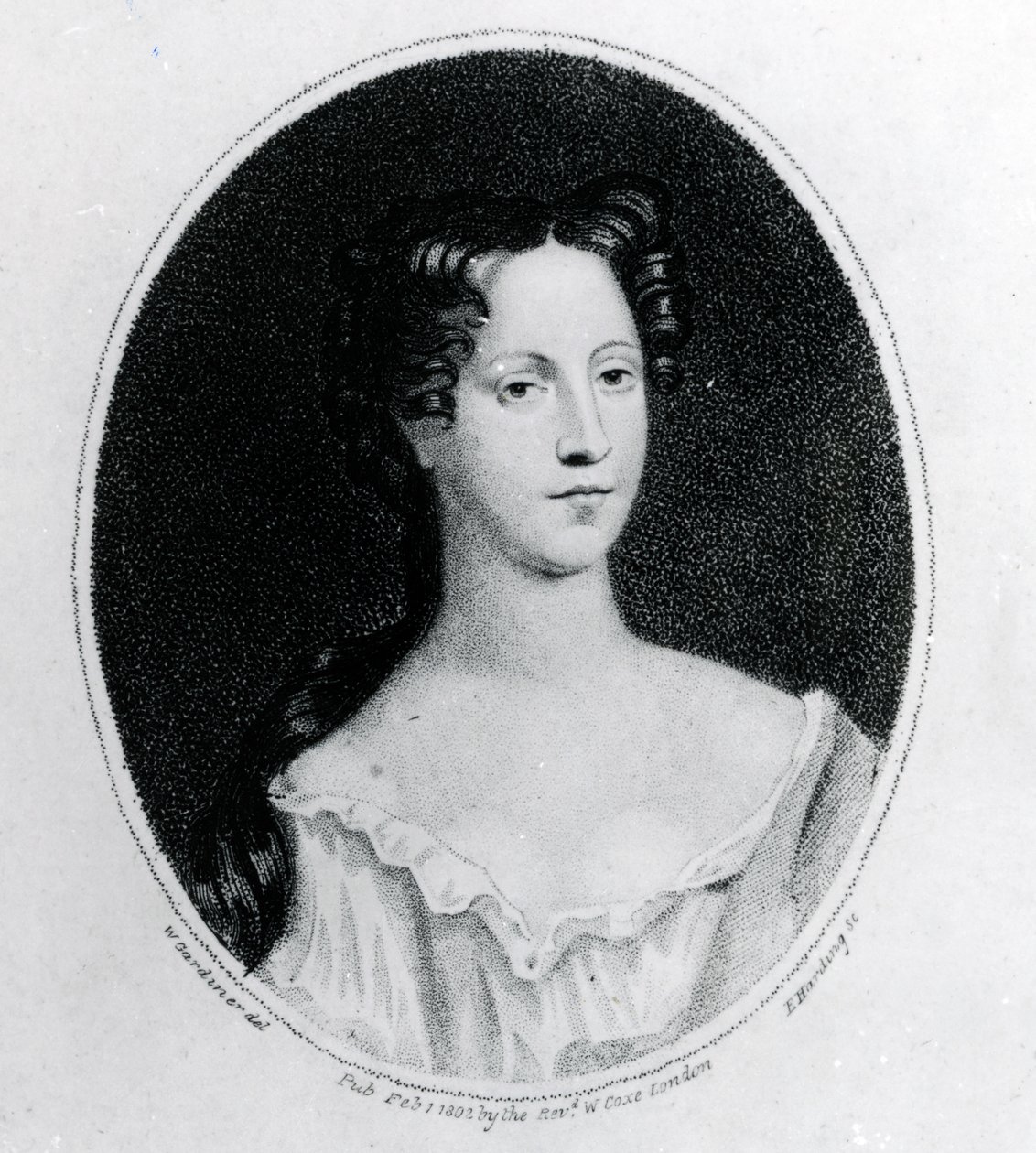 Mary Burwell, Robert Walpolen vaimo, printti W. Gardiner, 1802 (kaiverrus) tekijältä English School