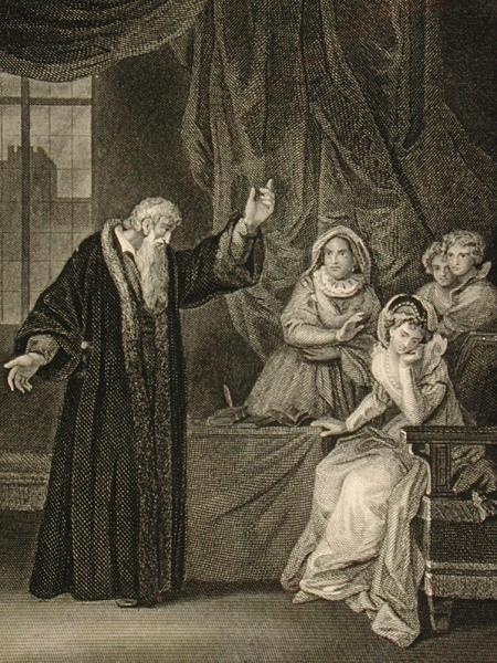 Mary, Skotlannin kuningatar (1542-87) ja John Knox (n.1512-72) (kaiverrus) tekijältä English School