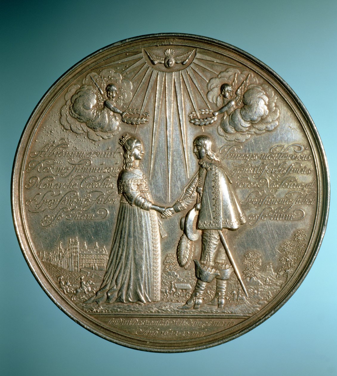 Prinsessa Maryn (1631-60) ja William II Orangen (1626-50) avioliiton muistomitali, 1640 tekijältä English School