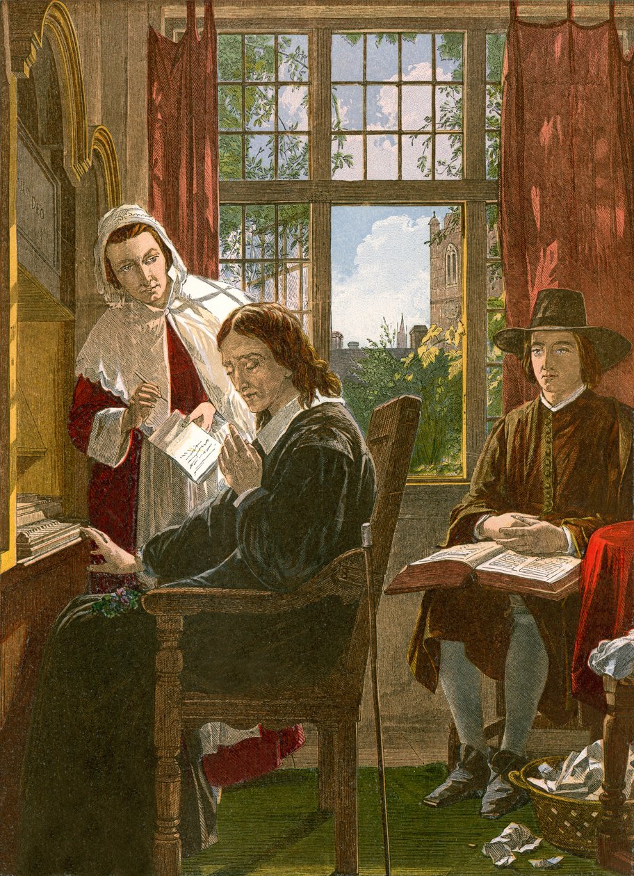 Milton sanelee "Samson Agonistesia" (värillinen kaiverrus) tekijältä English School