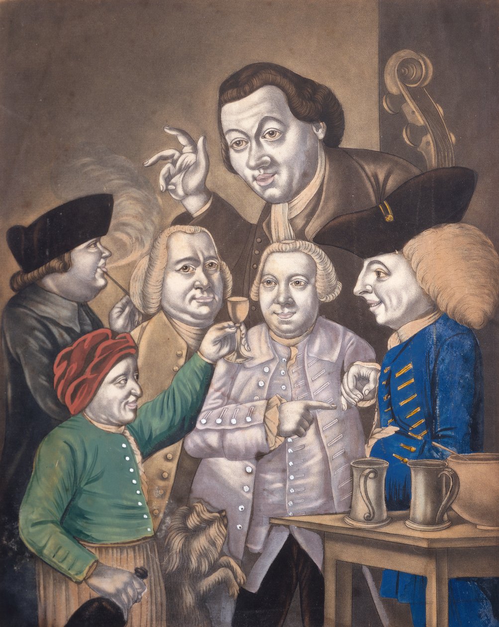 Mirth and Friendship, n.1770 (käsinvärinen mezzotint) tekijältä English School
