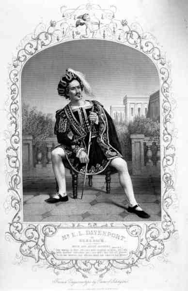 herra E.L. Davenport Benedickinä, II näytös, kohtaus 3, William Shakespearen (1564-1616) elokuvassa Much Ado About Nothing (kaiverrus) Paine of Islingtonin daguerrotypiasta tekijältä English School