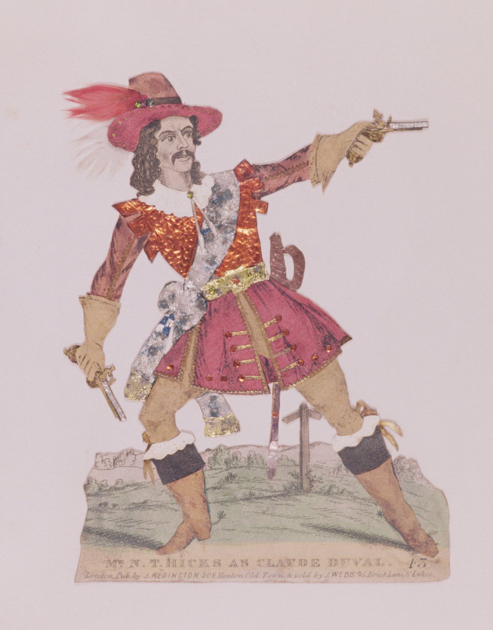 Herra N.T. Hicks ranskalaisen valtatiemiehen Claude Duvalin (1643-70) varjossa (kaiverrus ja kollaasi) tekijältä English School