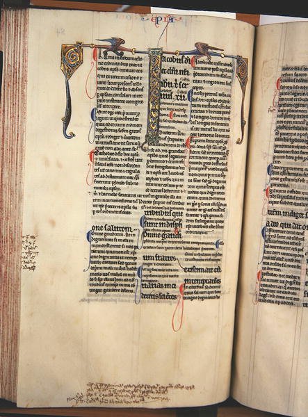 Ms.27, f.84v: Sivu Uuden testamentin kiiltokopiosta (vellum) tekijältä English School