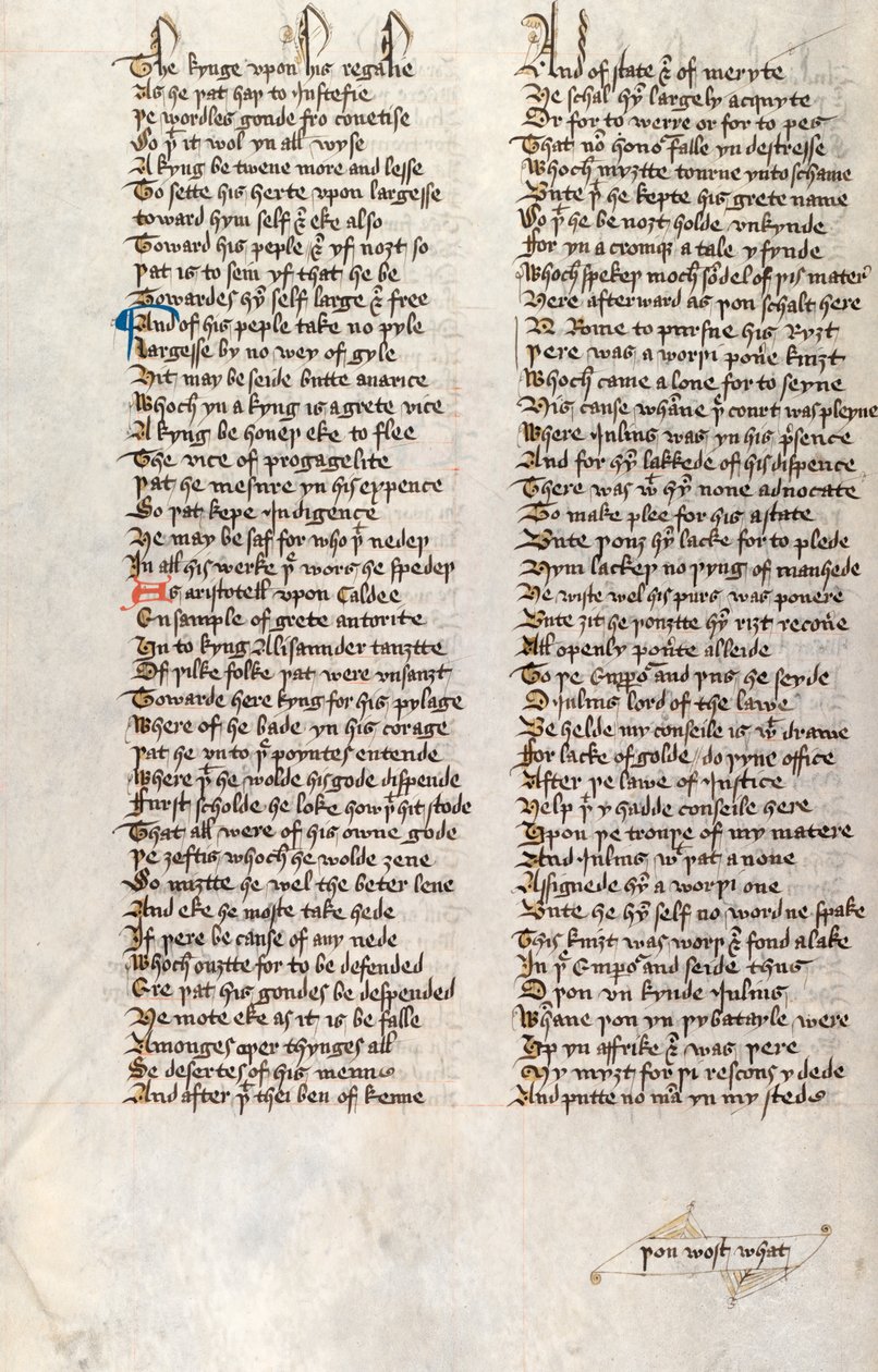 Ms326 f166v, Confessio Amantis, kirjoittanut John Gower (kynä ja muste vellum) tekijältä English School