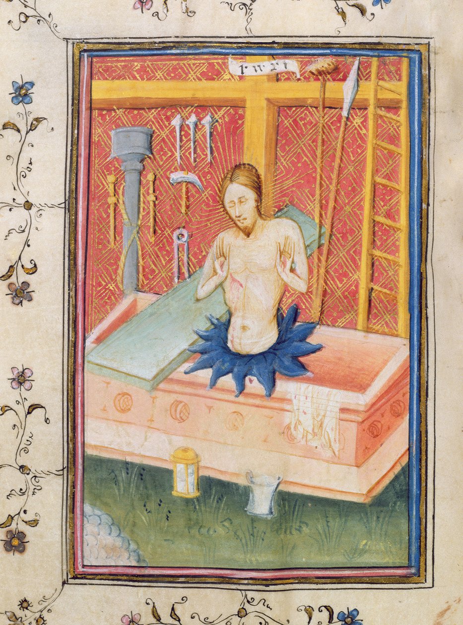 Ms 24 f.8 v. Kristus kärsimyksen soittimien kanssa, Knightley Psalter tekijältä English School