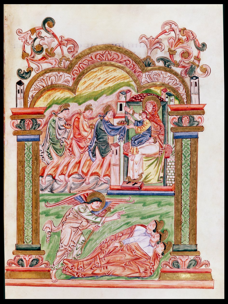 Ms 274 (Y-6) fol.37 The Dream and the Adoration of Magi, from Robert of Jumieges, n. 1016 tekijältä English School