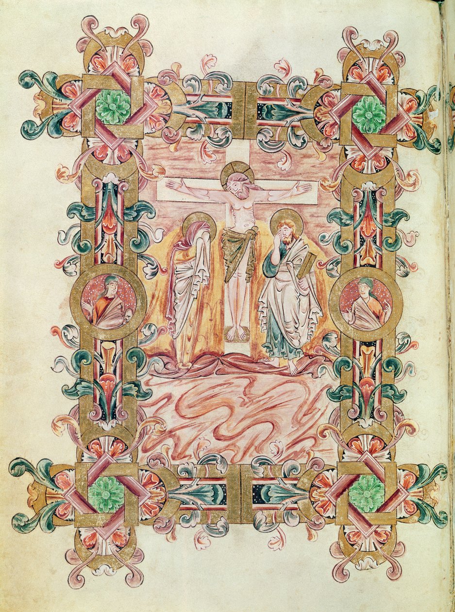 Ms 274 (Y-6) fol.71v Ristiinnaulitseminen, Robert of Jumiegesin messaalista, n. 1016 tekijältä English School
