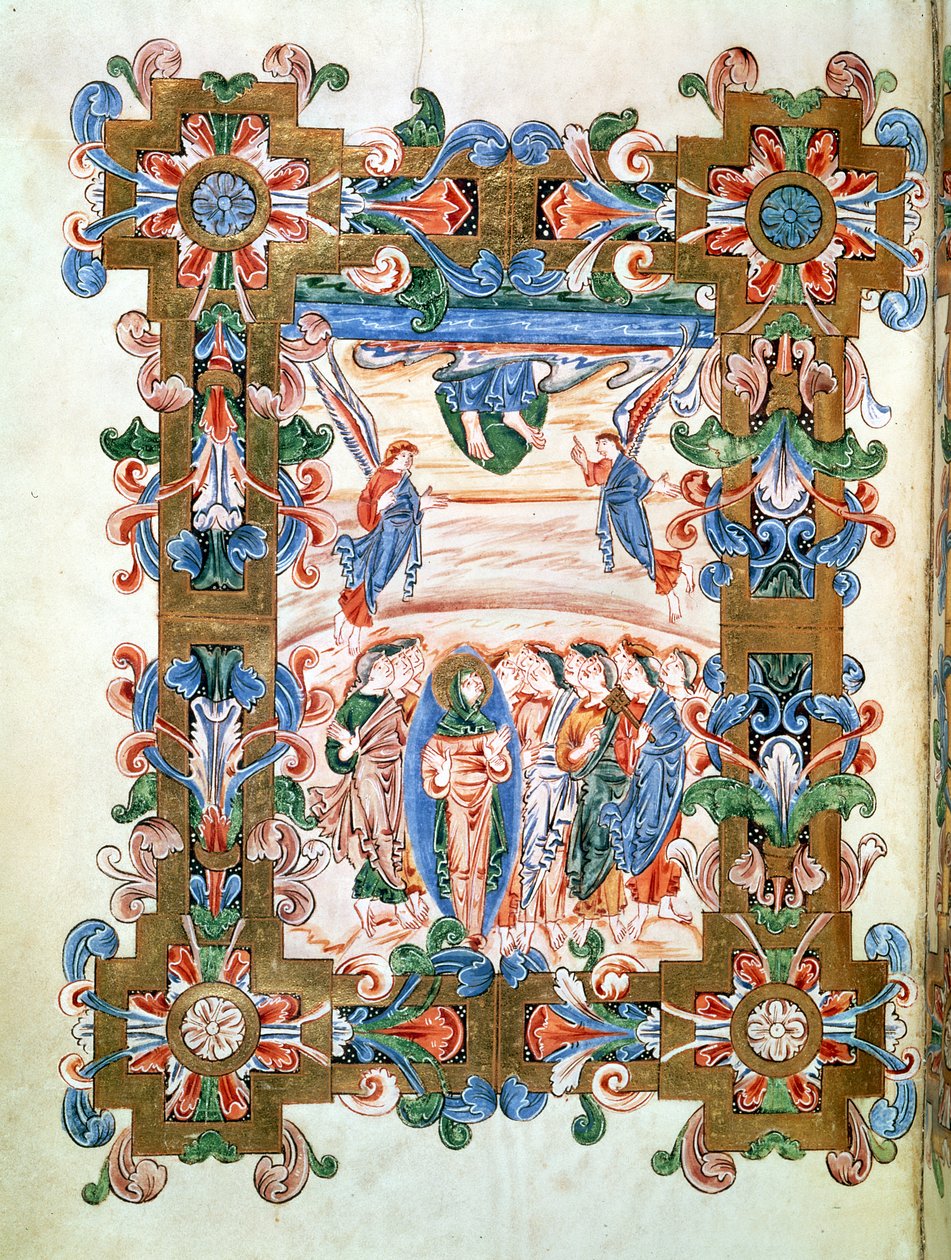 Ms 274 (Y-6) fol.81v The Ascension of Christ, Robert of Jumiegesin messaalista, n. 1016 tekijältä English School