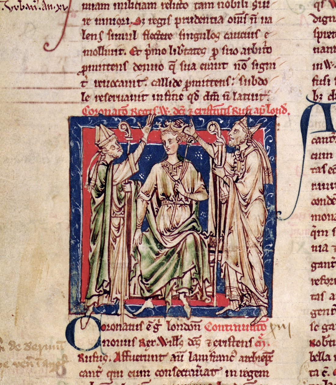 Ms 6712 (A.6.89) fol.126v William II (n. 1057-1100) Flores Historiarum -miniatyyri, Matthew Paris, 1250-52 tekijältä English School
