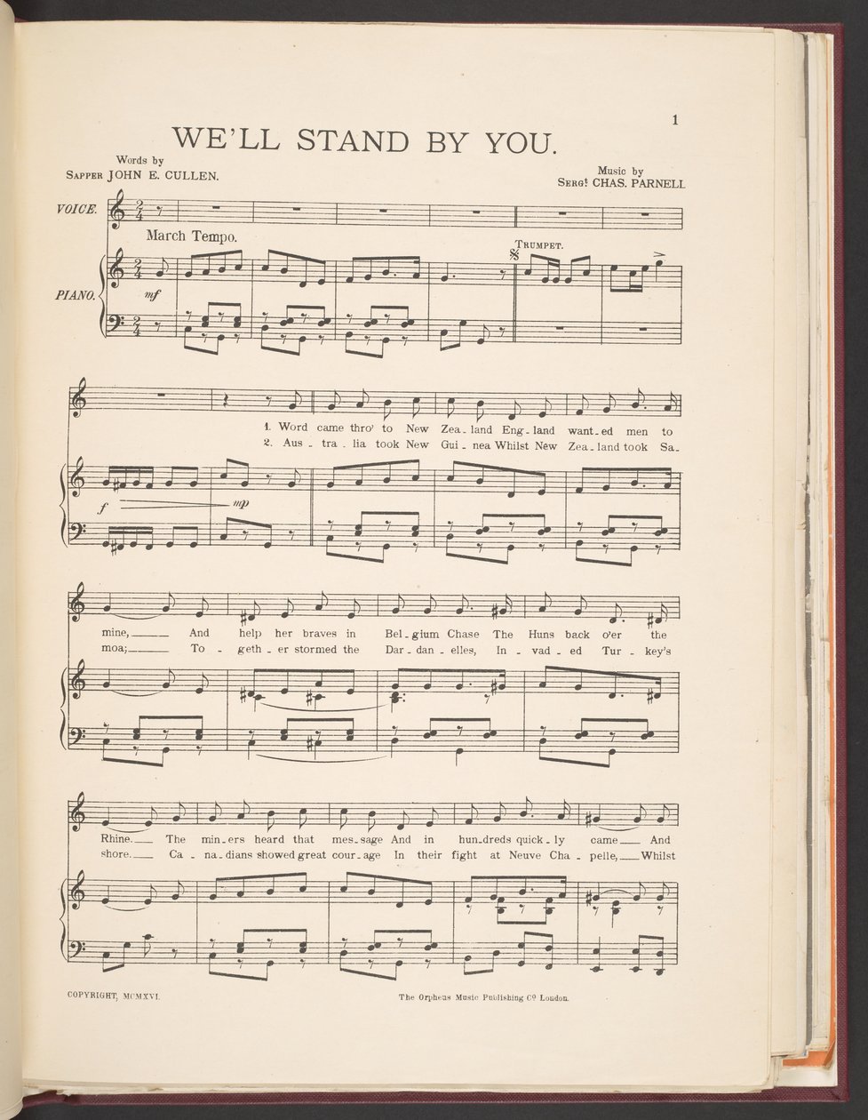 Musiikkikappale John E. Cullenin ja Chasin kappaleeseen "We