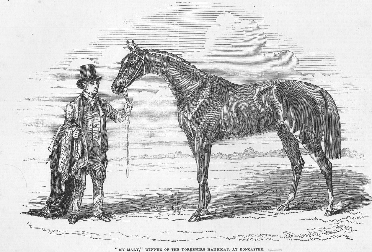 "My Mary", Yorkshire Handicapin voittaja Doncasterissa, "The Illustrated London News", 4. lokakuuta 1845 tekijältä English School