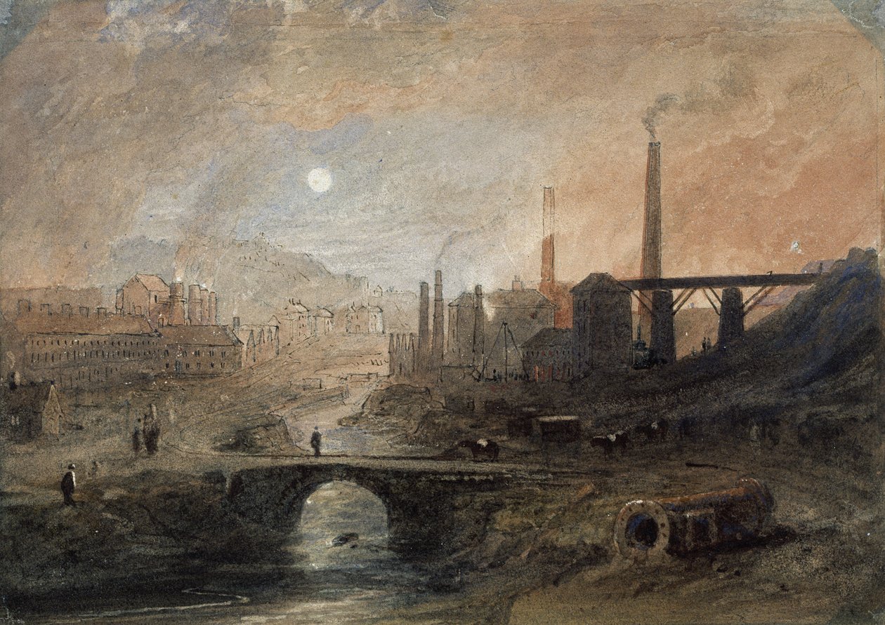 Nantyglo Ironworks, noin 1829 (vesiväri paperille). tekijältä English School