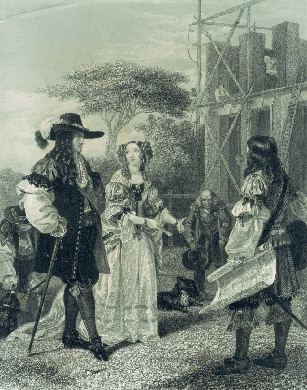 Nell Gwynn suostuttelee Charles II:n rakentamaan sairaalan, tekijältä English School
