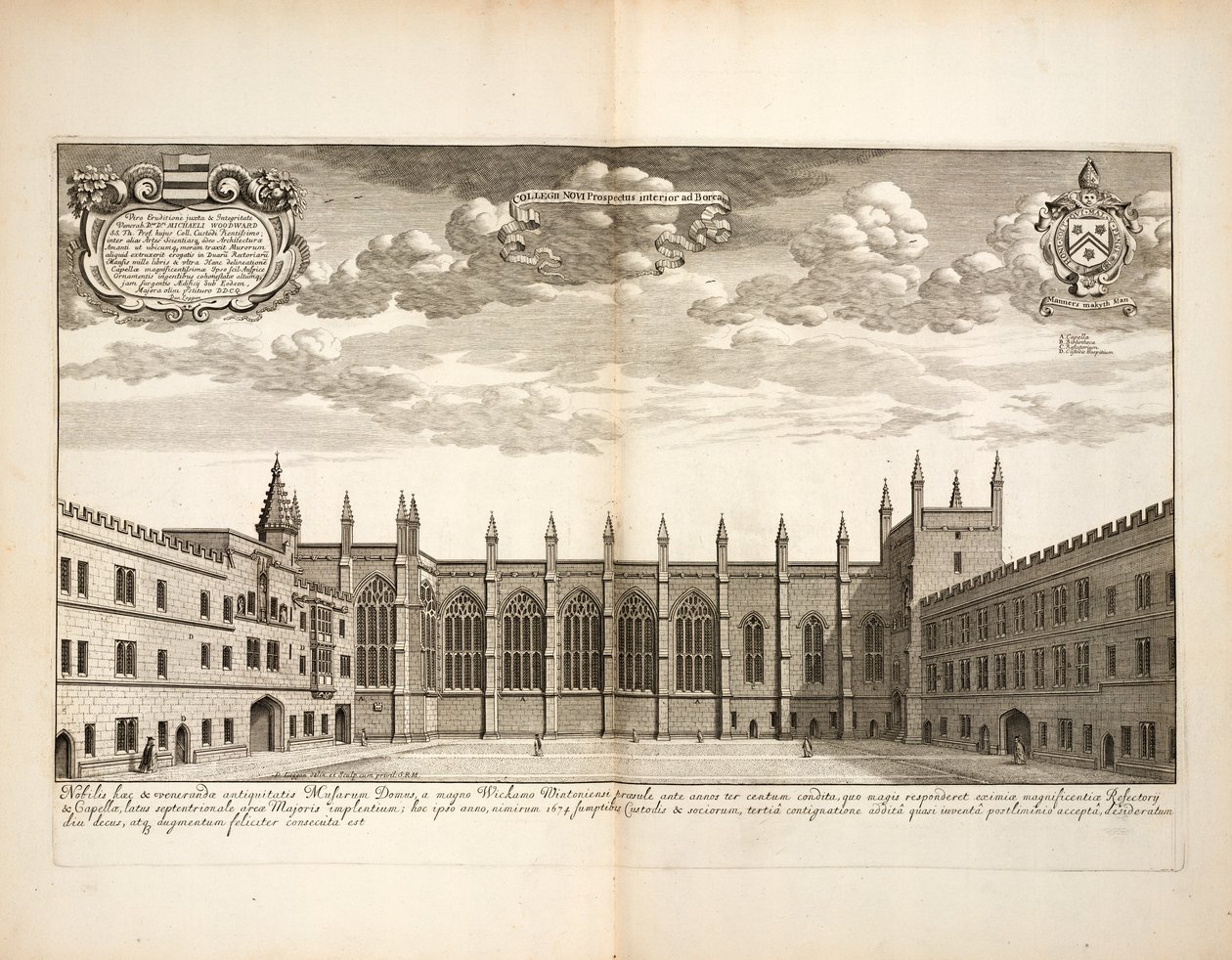 New College, levy 20, Oxonia Illustrata, David Loggon, Oxford 1675 tekijältä English School