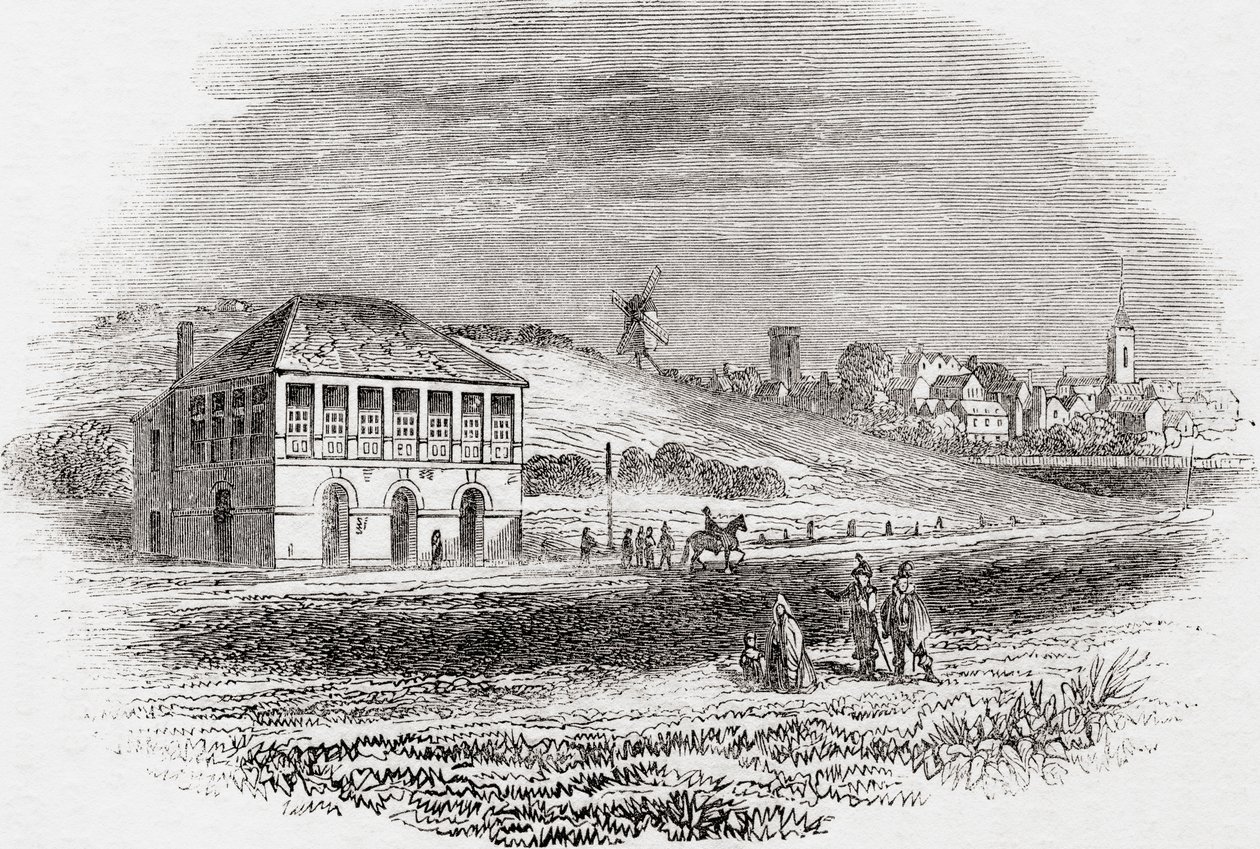 Newmarket Racecourse, Newmarket, Englanti Kaarle I:n aikana, Vanhasta Englannista: A Pictorial Museum, pub. 1847 tekijältä English School