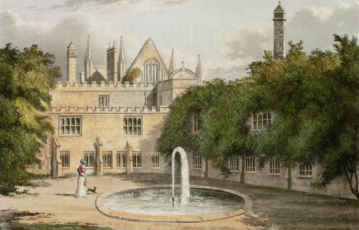 Newstead Abbey, R. Ackermanns (1764-1834) Repository of Arts, 1827 (värikaiverrus) tekijältä English School